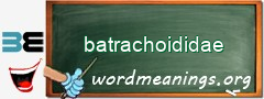 WordMeaning blackboard for batrachoididae